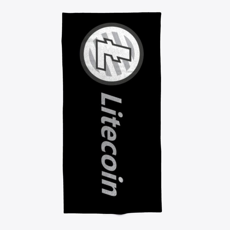 Litecoin Black Beach Towel