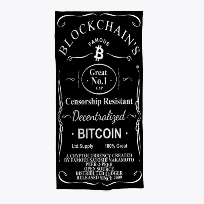 Blockchain Famous Bitcoin Beach Towel